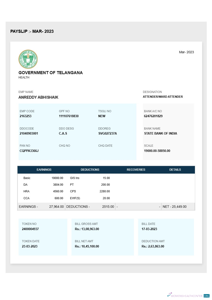 Download Government of Telangana payslip template in Word and PDF formats.pdf, 1 Photoshop template